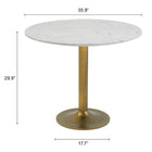 Zuo Fullerton Dining Table White & Gold