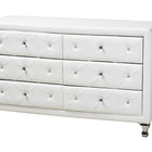 Baxton Studio Luminescence White Faux Leather Upholstered Dresser