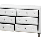 Baxton Studio Luminescence White Faux Leather Upholstered Dresser