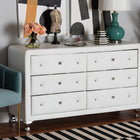 Baxton Studio Luminescence White Faux Leather Upholstered Dresser
