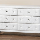 Baxton Studio Luminescence White Faux Leather Upholstered Dresser
