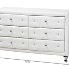 Baxton Studio Luminescence White Faux Leather Upholstered Dresser