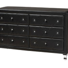 Baxton Studio Luminescence Black Faux Leather Upholstered Dresser