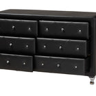 Baxton Studio Luminescence Black Faux Leather Upholstered Dresser