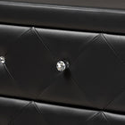 Baxton Studio Luminescence Black Faux Leather Upholstered Dresser