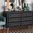 Baxton Studio Luminescence Black Faux Leather Upholstered Dresser