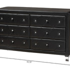 Baxton Studio Luminescence Black Faux Leather Upholstered Dresser