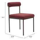 Zuo Livorno Dining Chair Red & Bronze
