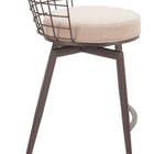 Zuo Saku Swivel Barstool Beige & Brown