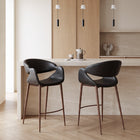Zuo Limay Counter Stool Black & Walnut