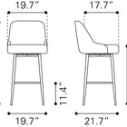 Zuo Keppel Swivel Barstool Brown