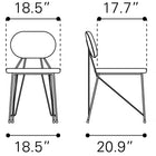 Zuo Georges Dining Chair (Set of 2) Gray & Gold