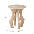 Zuo Eda Side Table White & Natural