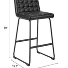 Zuo Pago Barstool (Set of 2) Black