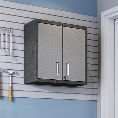 Manhattan Comfort Fortress Modern 30" Floating Garage Cabinet in Dark Gray