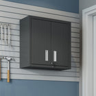 Manhattan Comfort Fortress Modern 30" Floating Garage Cabinet in Charcoal Gray