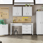 Manhattan Comfort Fortress Modern 30" Floating Garage Cabinet in White