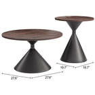 Zuo Rosk Coffee Table Set (2-Piece) Walnut & Black
