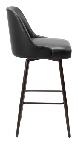 Zuo Keppel Swivel Barstool Black & Bronze