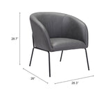 Zuo Quinten Accent Chair Vintage Gray