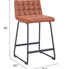 Zuo Pago Counter Stool (Set of 2) Brown