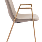 Zuo Desi Dining Chair (Set of 2) Beige & Gold