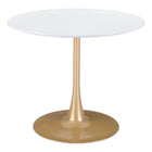 Zuo Opus Dining Table White & Gold
