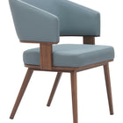 Zuo Poise Dining Chair Azure Gray & Walnut