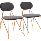 Zuo Georges Dining Chair (Set of 2) Gray & Gold