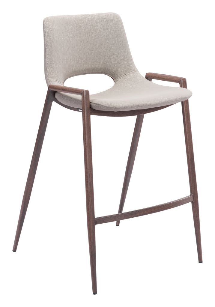 Zuo Desi Counter Stool (Set of 2) Beige & Walnut