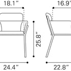 Zuo Bremor Dining Chair (Set of 2) Slate Gray