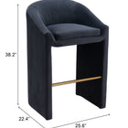 Zuo Emas Barstool Midnight Gray