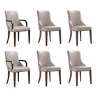 Manhattan Comfort Shubert Modern 6-Piece Dining Chair Set in Light Gray