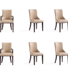 Manhattan Comfort Shubert Modern 6-Piece Dining Chair Set in Tan
