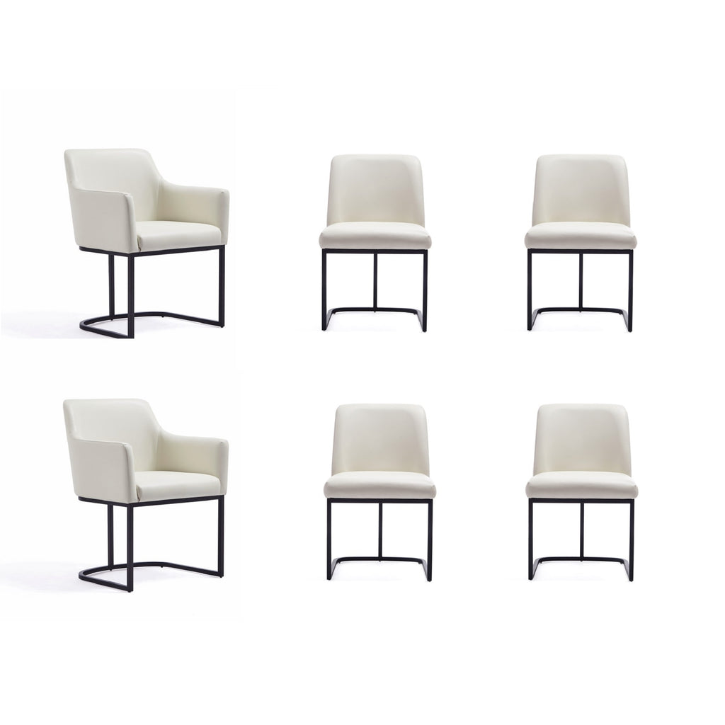 Manhattan Comfort Serena Modern 6-Piece Dining Set in Ivory