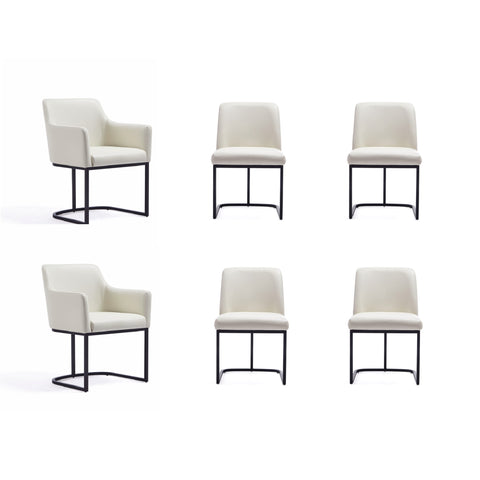 Manhattan Comfort Serena Modern 6-Piece Dining Set in Ivory