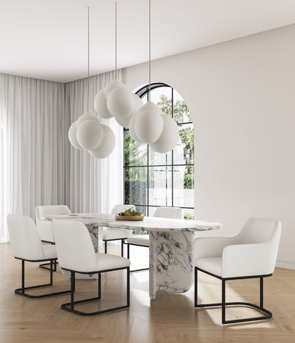 Manhattan Comfort Serena Modern 6-Piece Dining Set in Ivory