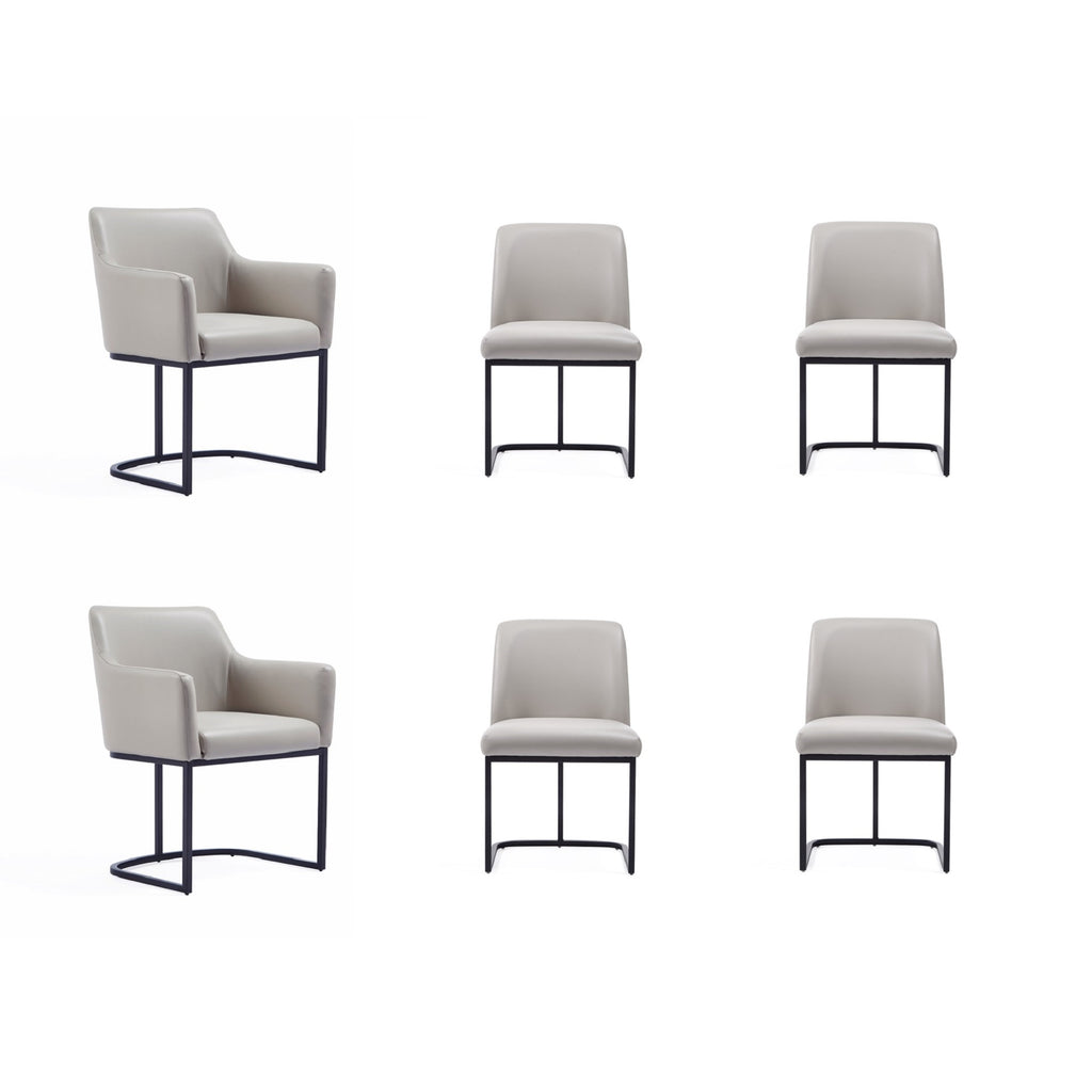 Manhattan Comfort Serena Modern 6-Piece Dining Set in Light Gray