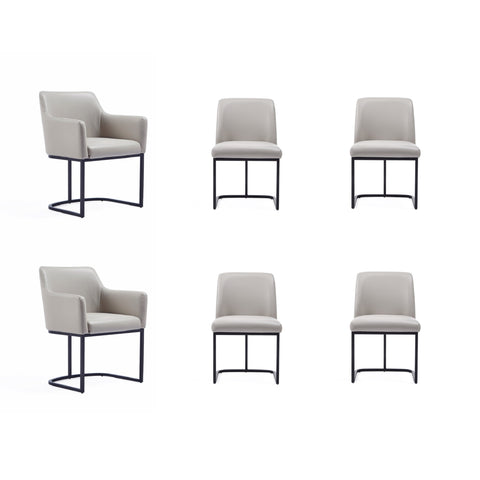 Manhattan Comfort Serena Modern 6-Piece Dining Set in Light Gray
