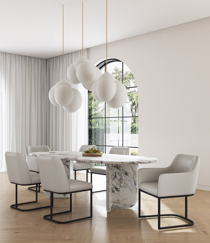 Manhattan Comfort Serena Modern 6-Piece Dining Set in Light Gray