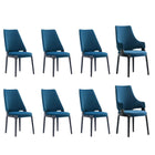 Manhattan Comfort Kara Modern 8-Piece Dining Chair Set in Blue