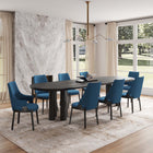 Manhattan Comfort Kara Modern 8-Piece Dining Chair Set in Blue