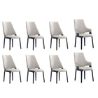Manhattan Comfort Kara Modern 8-Piece Dining Chair Set in Light Gray