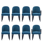 Manhattan Comfort Hillman Modern 8-Piece Dining Chair Set in Blue