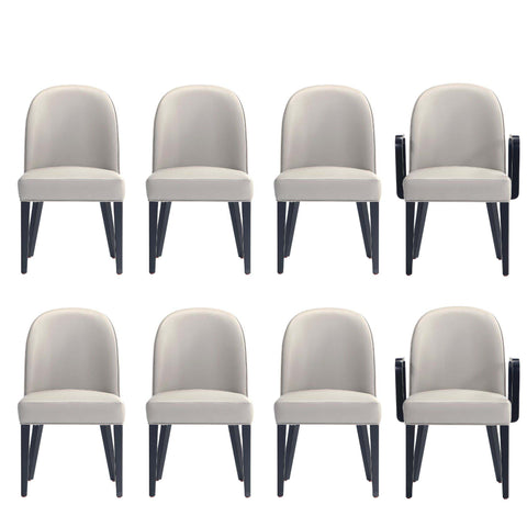 Manhattan Comfort Hillman Modern 8-Piece Dining Chair Set in Light Gray