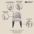 Manhattan Comfort Hillman Modern 6-Piece Dining Chair Set in Light Gray - 6-DC087AR2-LG