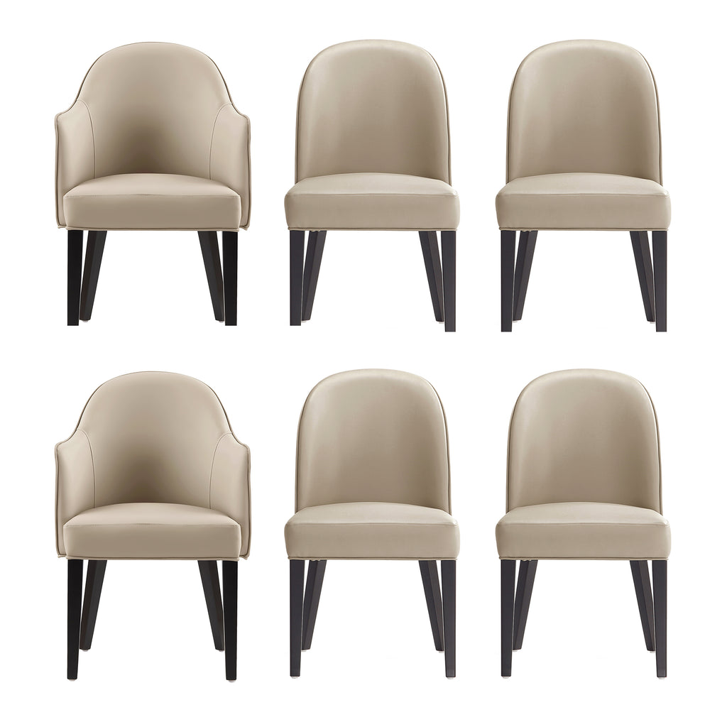 Manhattan Comfort Hillman Modern 6-Piece Dining Chair Set in Sand