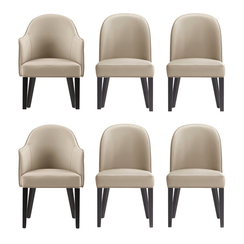 Manhattan Comfort Hillman Modern 6-Piece Dining Chair Set in Sand