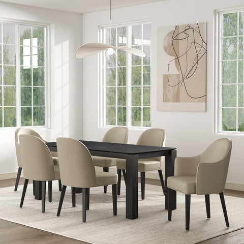 Manhattan Comfort Hillman Modern 6-Piece Dining Chair Set in Sand