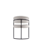 Manhattan Comfort Augusta Modern Vegan Leather Metal Dining Chair in Light Gray - Set of 6